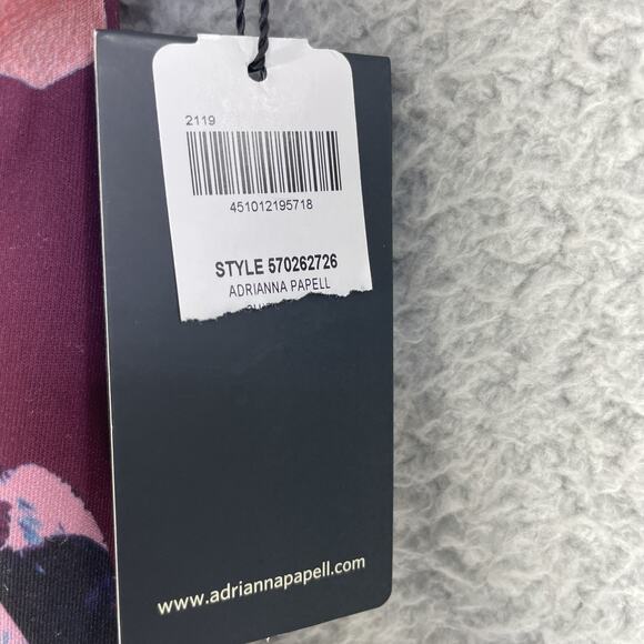 Adrianna Papell Dress Womens 14 Purple Colorful Floral Lined Party Office - Picture 9 of 12